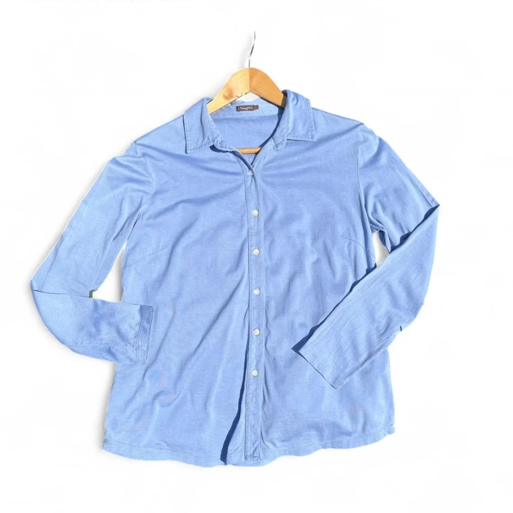 J. McLaughlin Light French Blue Casual Button Down Shirt. Size Large - Picture 3 of 9